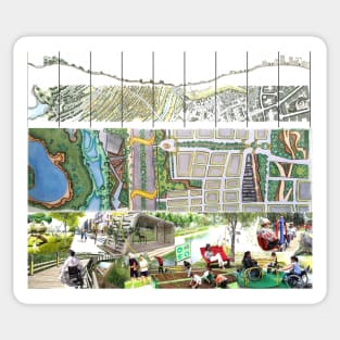 wetland landscape park design Sticker